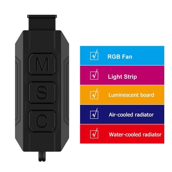 RGB Controller Cable,PC 5V 12V ARGB CPU Case Cool Fan LED Light Strip Lamp Bar Water Cooling AURA Control,SATA/Molex Powered