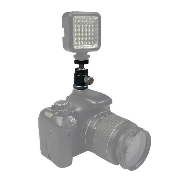 Mini Ball Head 360 Panoramic Camera Monitor Holder Hot Shoe Mount 1/4'' Cold Shoe Adapter for Tripod Mic Light Flash Bracket