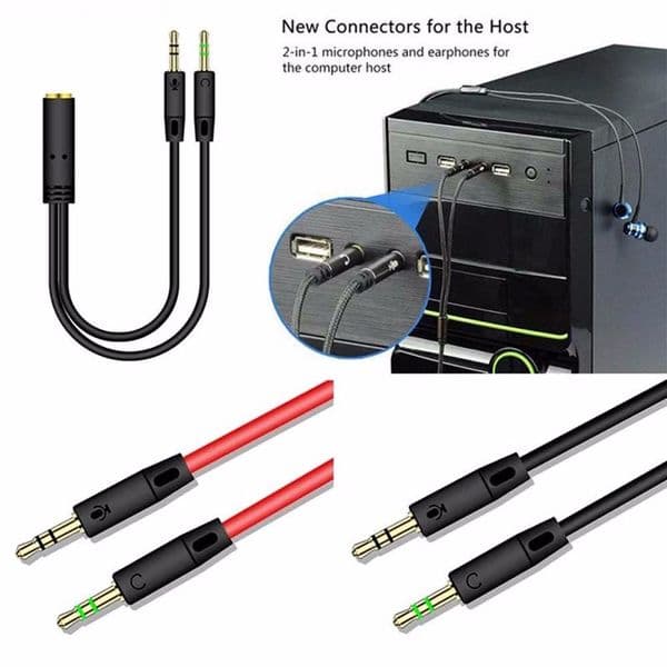 3.5mm 2 in 1 Male To Female AUX Audio Cable Y Splitter Cable MP3 MP4 Stereo Plug Adapter Jack Headphone Accessories
