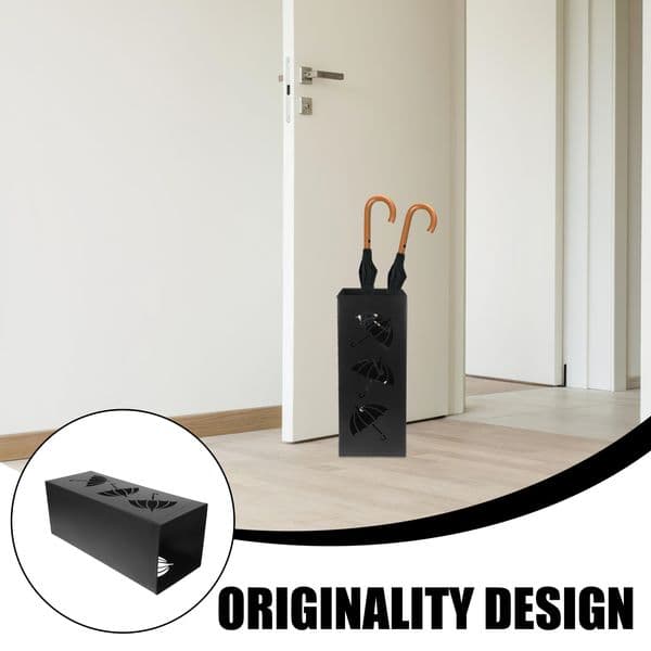 Umbrella Stand Umbrella Metal Holder Entry Hallway Umbrella Holder Hollow Metal Bucket