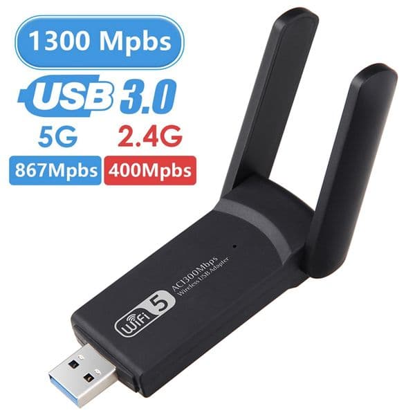 YUNCLOUD USB WiFi Adapter 1300Mbps Dual Band WiFi5 USB Network Card USB Wifi Antenna 802.11ac/b/g/n 2.4G 5.8G Wi Fi Receptor