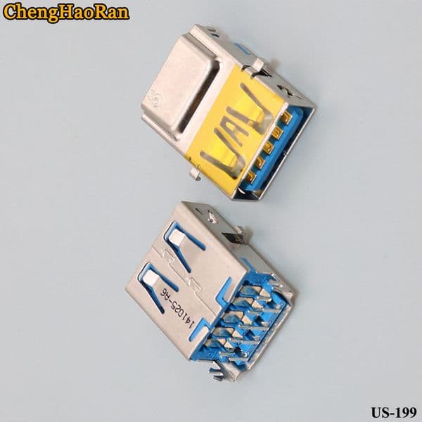 ChengHaoRan 2pcs/lot Laptop USB 3.0 interface socket Hole 9-pin connector female sinking type USB data charging port