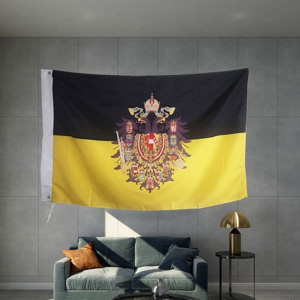 Imperial Coat of Arms Of the Empire Of Austria Flag Polyester Shaft Cover Brass Grommets Design Outdoor Advertising Banner