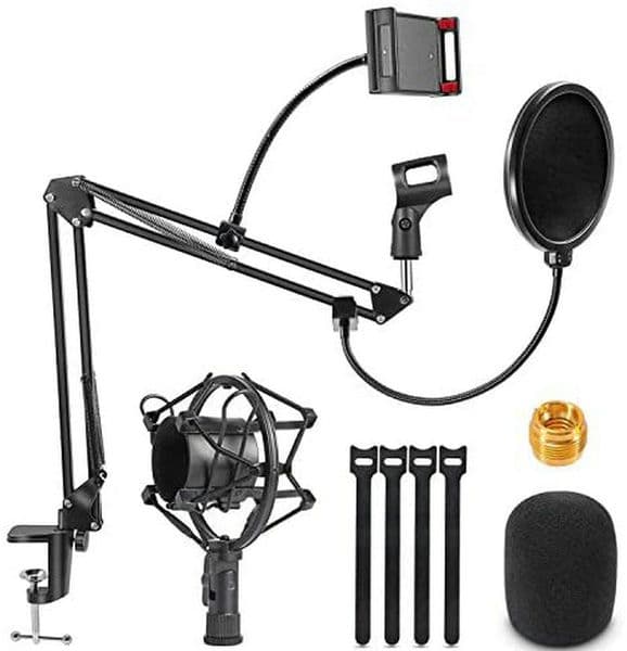 Heavy Duty Microphone Stand with Shock Mount Mic Clip Holder Boom Scissor Arm Bracke For BM 800 Blue Yeti Mic