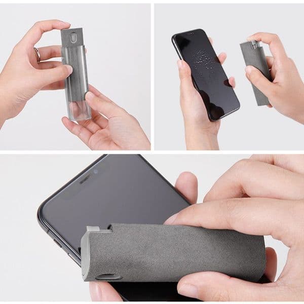 1Set Portable Phone PC Screen Cleaner Microfiber Cloth Cleaning Device for Cellphones/Computer/Notebook/Tablet/TV Screen
