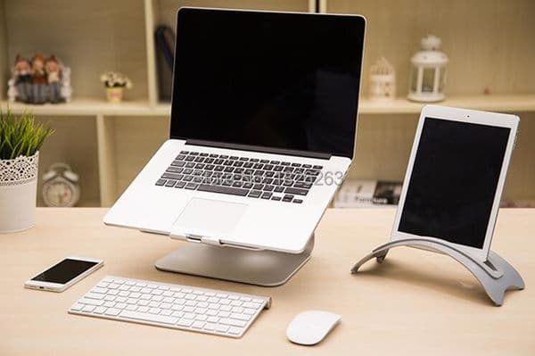 HY01 Aluminum Space-saving Laptop Holder Vertical Stand for 10-17 inch Notebook Tablet PC MacBook Air Pro Retina 24mm thick max
