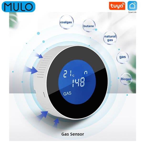 Tuya Wifi Gas Detector Control Combustible Gas Leak Detector LCD Display Household Home Smart Life Security Alarm Detector
