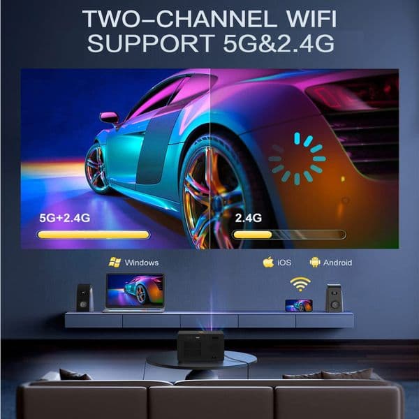2024 Vivicine Y7 Portable 720p Android 9.0 WIFI HD Home Theater Video Game Projector