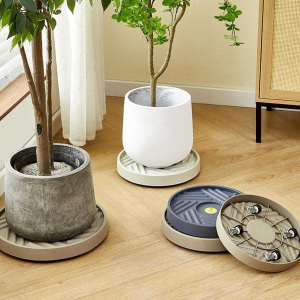 Flower Pot Tray Rolling Plant Stands Cactus Pot Base Saucer Round Coaster For Vases Planter Dolly Trolley Pallet Home Decor