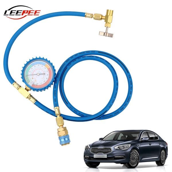 Car AC Refuel Tube Change Repair Tool Air Conditioner Refrigerant Recharge Hose Pressure Gage Meter Gauge Automotive Accessories