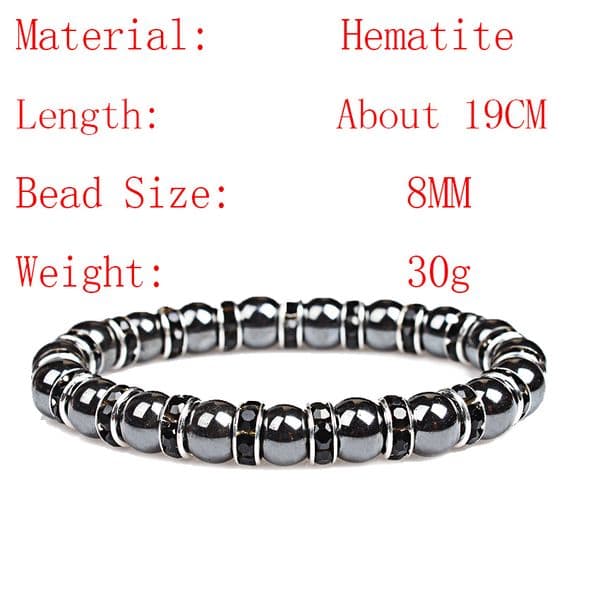 CAMDOE DANLEN Tibetan Silver Color Black Stone Charms Bracelet For Men Women Handmade Healthy Beads Bracelet Yoga Jewellery
