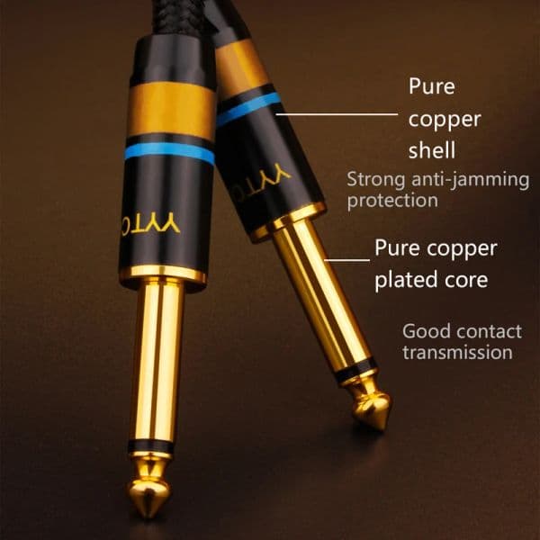 YYTCG 6.5mm Jack Audio Cable Gold Plated 6.5mm to 6.5mm Audio Cable 6.35mm Aux Cable Guitar Mixer Amplifier Speaker Wire