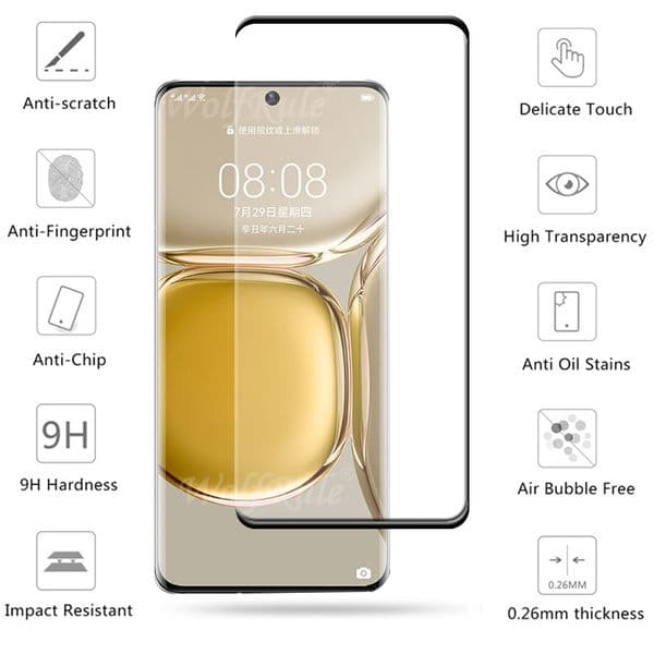 4-in-1 For Huawei P50 Pro Glass For Huawei P50 Pro Phone Film Protective Glass HD Screen Protector For Huawei P50 Pro Lens Film