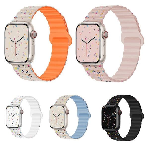 Magnetic Loop bands for Apple Watch Ultra Straps 49mm 44m 45mm 42mm Color Flakes Silicone Bracelets iwatch 40mm 41mm 38mm Sport Watchband iwatch Accessories