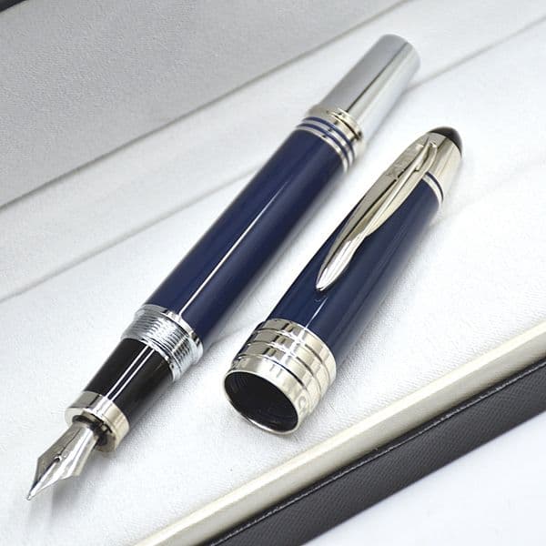 wholesale AAA Great John F Kennedy Blue & Black Fountain Pen Stationery Office Writing Rollerball Pens With JFK Serial Number