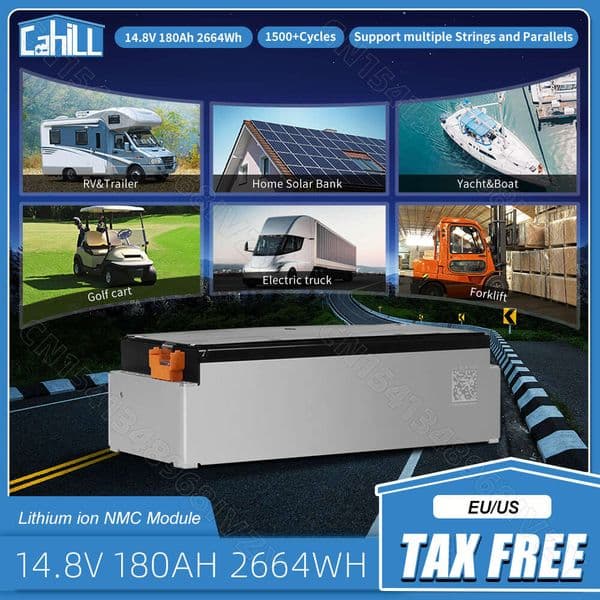 New NMC 4S1P 14.6V 16.8V 180Ah Lithium ion Battery Module for ESS EV RV Boat Camping Electric Scooter Tricyle Motorcycle Energy