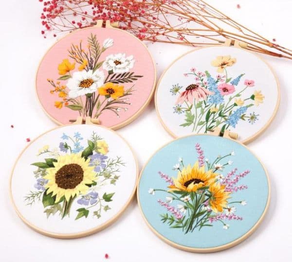 1 Set Suzhou Embroidery Embroidery Cross Stitch Kit Set for Beginners-Handmade Floral Pattern Diy Craft