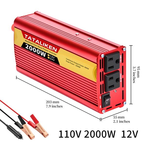 Inverter 12V 24V60hz 600W 1500W 2000W 2500W Portable Household Converter Universal Socket Automotive Accessories