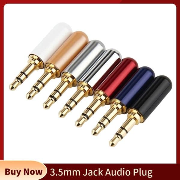 Jack 3.5 mm 3 Pole Stereo Audio Connector 3.5mm Headphone Plug Microphone Connectors Soldering Earphone Speaker Wire Multi Color