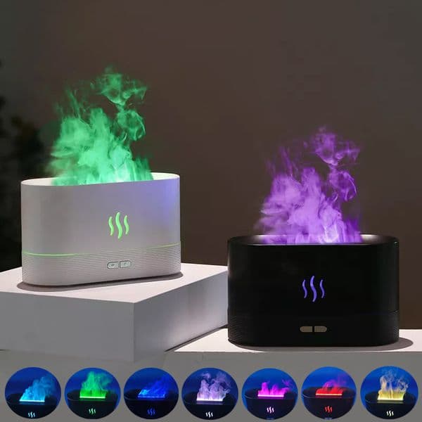 2024 New Flame Air Humidifier USB Aroma Diffuser Room Fragrance Mist Maker Essential Oil Difusors For Home Living Room Office