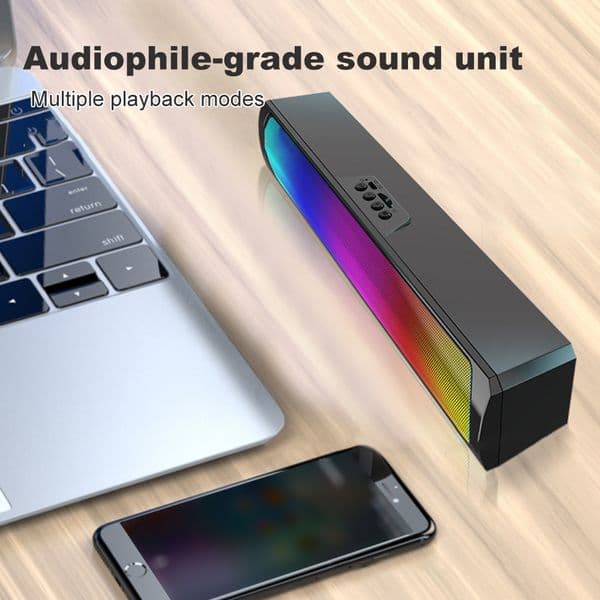 6D Surround Soundbar Bluetooth 5.0 Computer Speakers Wired Stereo Subwoofer Sound Bar For Laptop PC Home Theater TV Aux Speaker