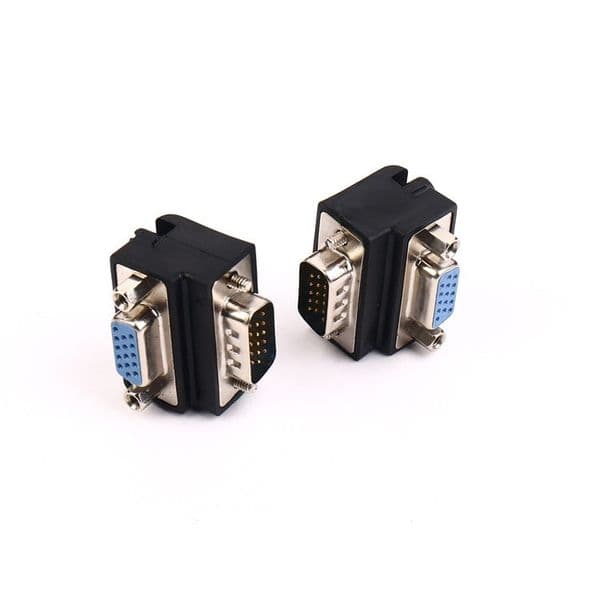 1pcs 90 Degree Down Right Angled VGA SVGA Male To VGA 15Pin Female Monitor Adapter for PC Laptop TV