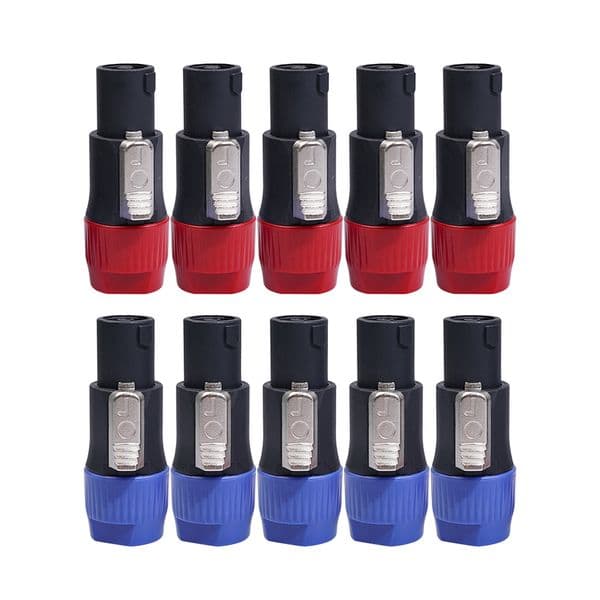 NL4FC Speaker Connectors Sets ABS Shell Male Audio Cable Jack 4 Pin High-Strength Lightweight Ohm Plug Adapters