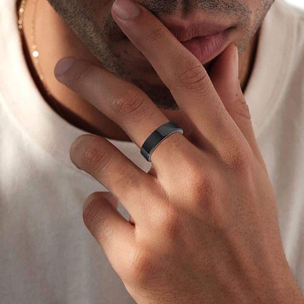 Vnox Basic Wedding Bands Ceramic Rings for Men Women,6MM Simple Style Ceramic Rings With Smooth Surface Anniversary Accessory