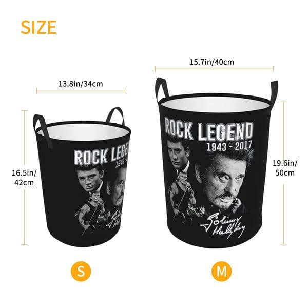Johnny Hallyday Laundry Basket Collapsible France Rock Singer Clothing Hamper Toys Organizer Storage Bins