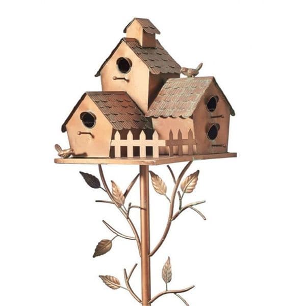 1/2PCS Bird House With Pole Metal Bird Feeders Garden Stakes Art Bird Houses For Courtyard Backyard Patio Outdoor Garden