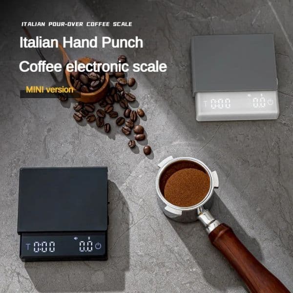 Mini Coffee Electronic Scale Multifunctional Intelligent Waterproof Gram Weight Timing Scale USB Rechargeable Kitchen Scale