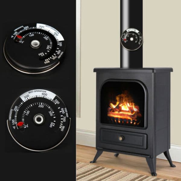 Stove Thermometer 6.3cm X 0.9cm Magnetic Gauge For Fireplace Wood Burner Flue Log Heat Pipe 0-500degree Celsius Household