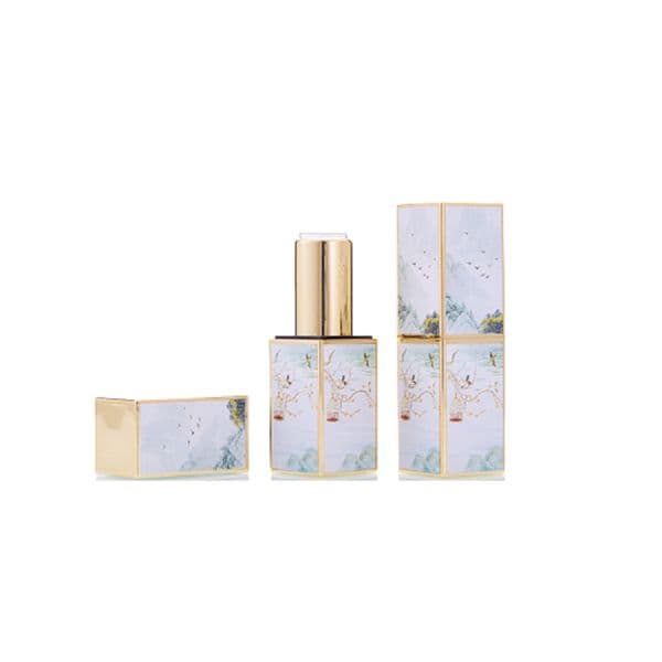 Chinese Classical Lip Balm Bottle Cosmetic Packaging Filling Container 12.1mm Empty Square Magnetic Buckle Lipstick Tube 30pcs
