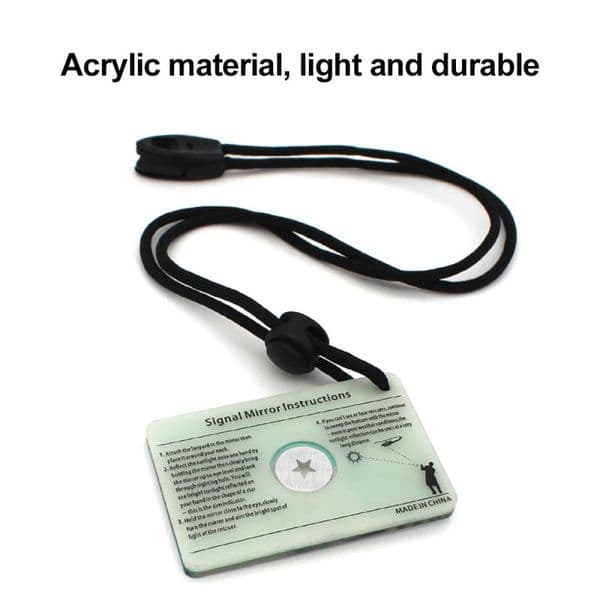 Survival Signal Mirror For Outdoor Marine Kayak Field Emergency Kayaking Long Distance Landyard Signal Makeup Mirror