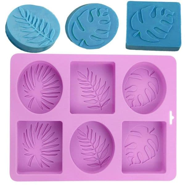 Silicone Soap Mold Leaf Shaped Handmade 6 Cavity DIY Soap Making Molds Creative Bath Kitchen Mold Making Kit Home Accessories