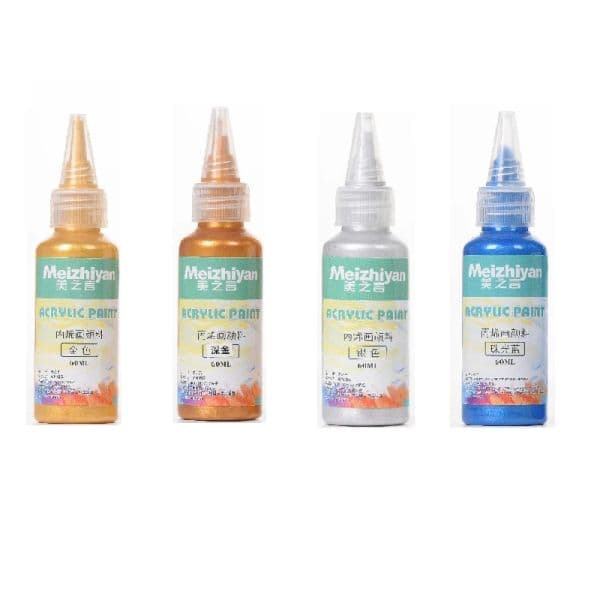 Metallic Acrylic Paint 60ml Pearlescent Hand-painted Plaster Drop Glue Color DIY Jewelry Making Handmade Pigment
