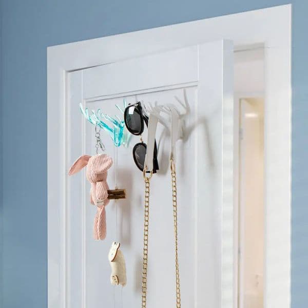 1pcs Creative Wall Hanging Jewelry Holder Key Holder Necklace Storage Holder Vintage Deer Horns Hanger Coat Rack Wall Decoration