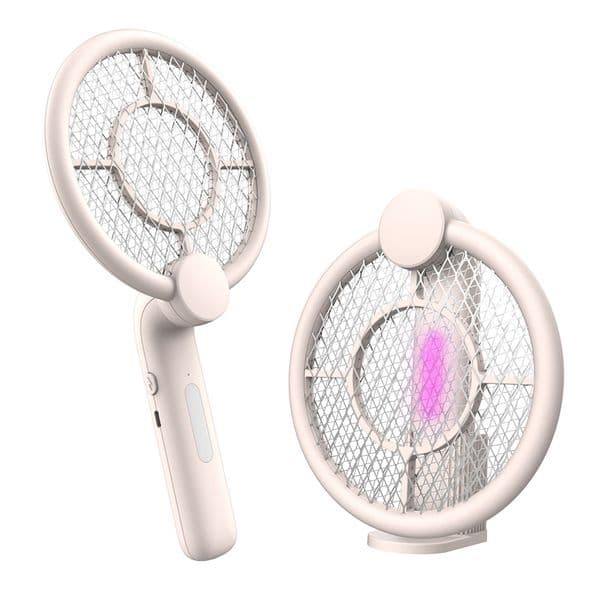 Electric Insect Racket Swatter Handheld 3000V Rechargeable Mosquito Fly Racket Adjustable Bug Zapper Foldable Mosquito Killer
