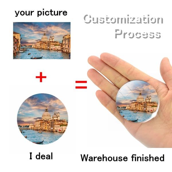 Custom Photo Fridge Magnet Glass Dome Stickers Personalize Home Decor Souvenirs Gift
