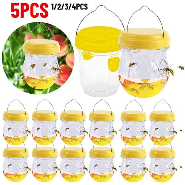 1-5pcs Hornet Trap Hanging Hornets Bee Fly Catcher Wasp Repellent Reusable Non-toxic Pest Control for Home Farm Garden Supplies