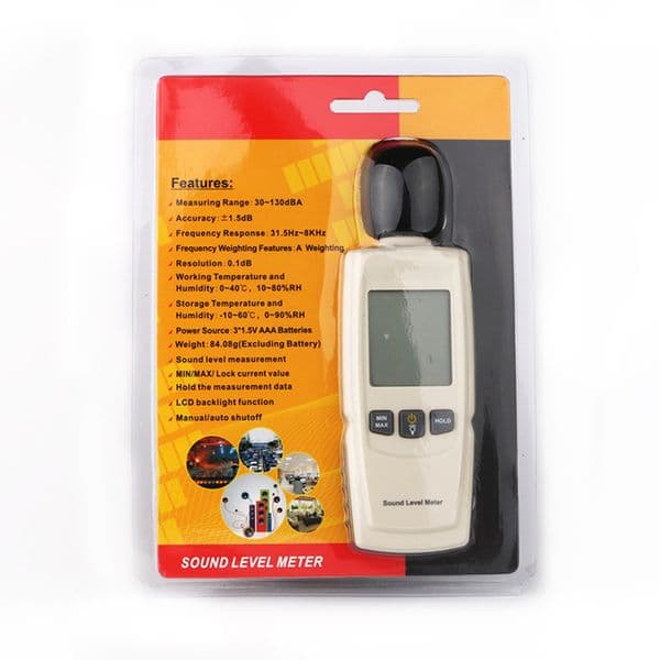 Digital Sound Level Meter LCD Screen Portable SPL Meter Accuracy1.5dB Range 30-130dB for Home/Studio/ Factory/Classroom