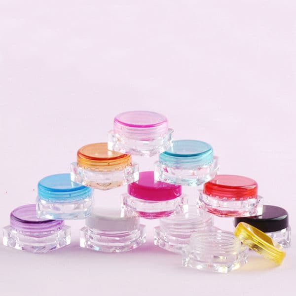 100PCS 3g 5g Empty Plastic Square Cosmetic Jar Mini Color Makeup Square Transparent Box Travel Vial Gel Box Face Cream Jar