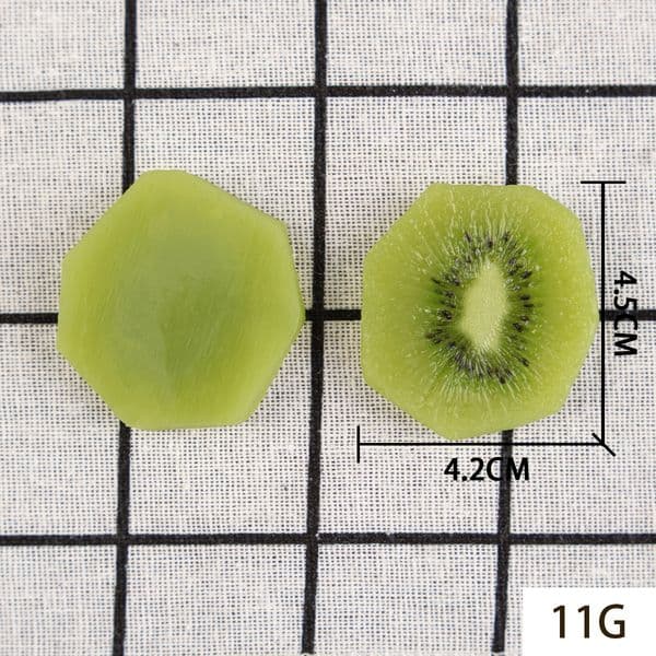 3/15pcs PVC Realistic Display Small Irregular Faux Kiwi Flesh Slices Decor Artificial Fruits Fake Food Display Green DIY 1:1