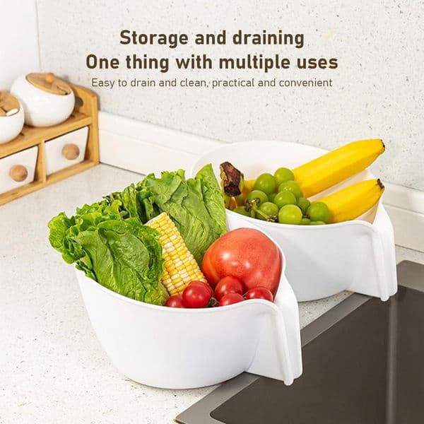 Multifunctional Drain Basket Fruit and Vegetable Vegetable Cleaning Basket Rice Sieve Plastic Colander Kitchen Accessories