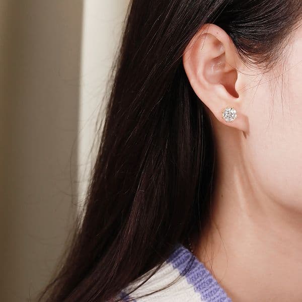 Smyoue 2ct Round Cut D Color Moissanite Earring Studs for Women 100 925 Sterling Silver Lab Diamond Ear Stud White Gold Plated