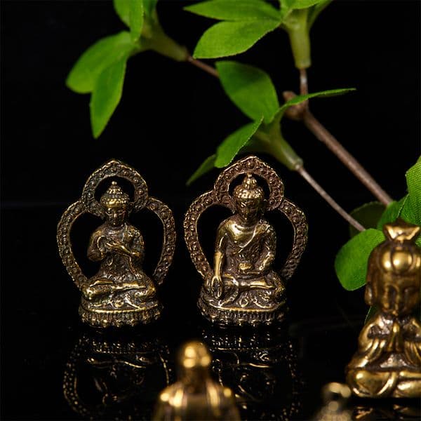 Brass Figurine Maitreya Buddha Statue/ Garden Gnome/moss Terrarium Home Decor/bonsai/bottle Garden/miniature home decor luxury