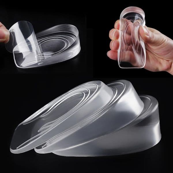 1 Pair New Comfy Unisex Women Men Silicone Gel Lift Height Foot Care Protector Increase Shoe Insoles Heel Insert Pad 7