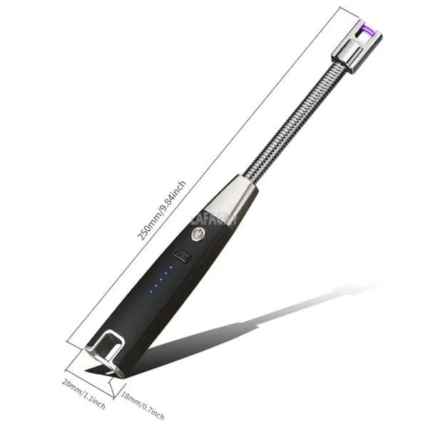 360° Metal Elbow Kitchen Lighter USB Rechargeable Portable Electronic Igniter Power Display Safety Lock Gas Stove Candle Lighter