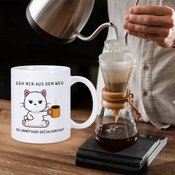 11 oz Ceramic Coffee Mug Funny German Cat Tea Water Cup Novelty Perfect Gift for Friend Coworker Cat Lover Home Office Drinkware