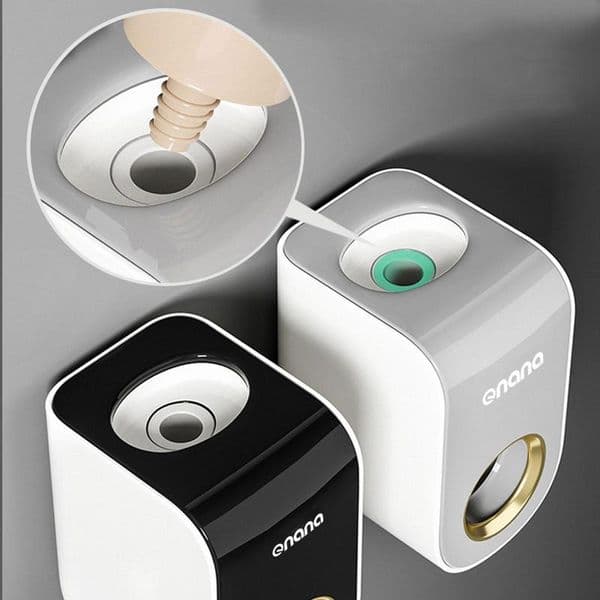 Automatic Toothpaste Dispenser Dustproof Wall Mounted Squeezer No Punching Toothbrush Holder Set Waterproof Bathroom Accessories